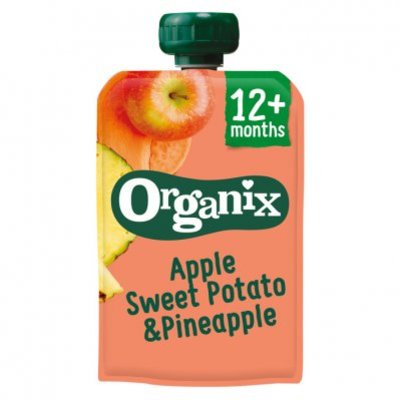 Organix Knijpfruit appel zoete aard&ananas 6-36m